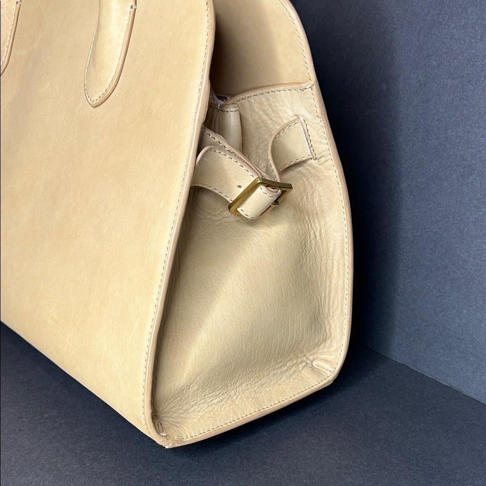 Margot New York Chic Beige Leather Satchel - Picture 2 of 15